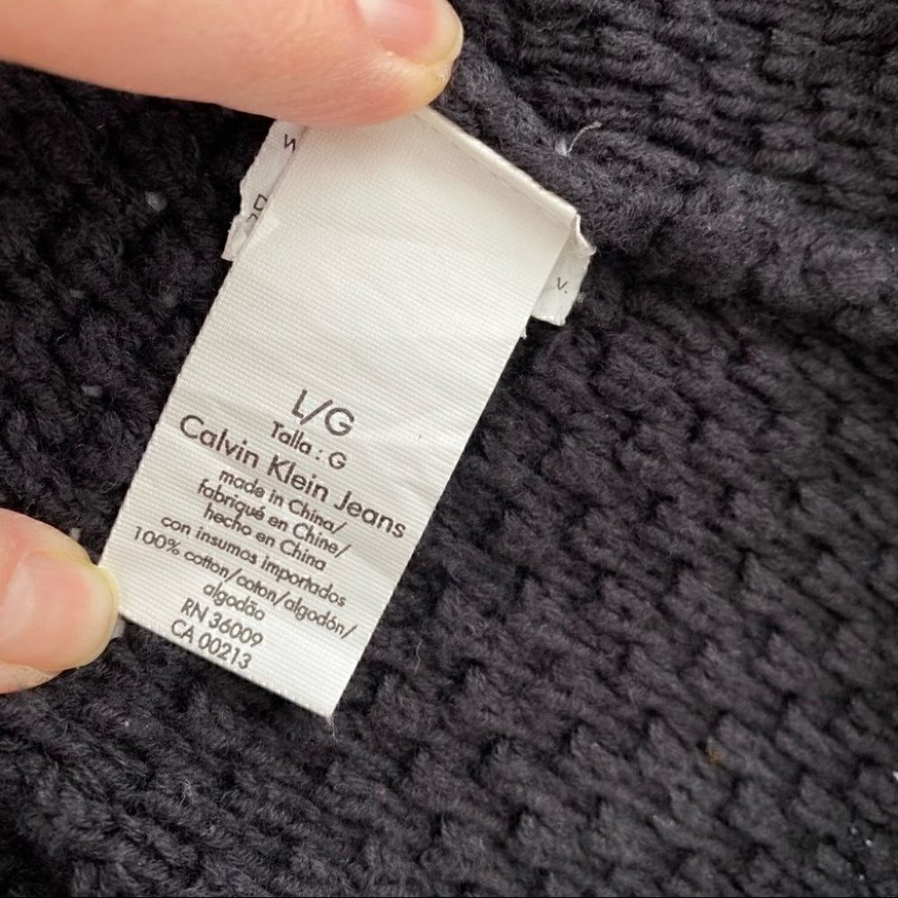 Calvin Klein cardigan, 💯 cotton knit, black - Picture 8 of 13